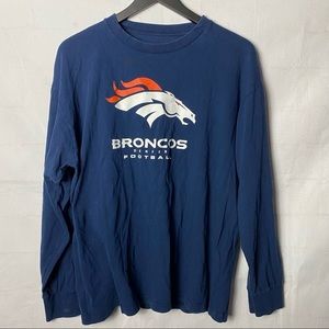 Vintage Denver Broncos Football Majestic Long Sleeve Tee Shirt NFL